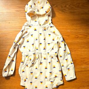 Hannah Andersson Cream Hooded Jacket with Colorful Pattern